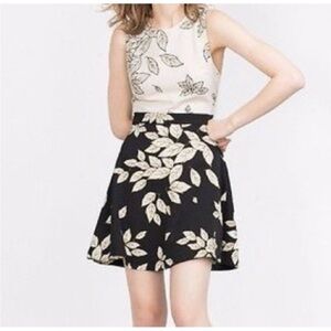 Floral Black and Cream Skirt